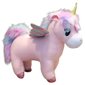 Peluche Licorne Géante Crinière et Ailes Multicolores – JULIA